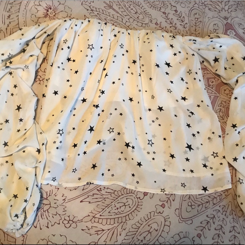 off the shoulder star shirt